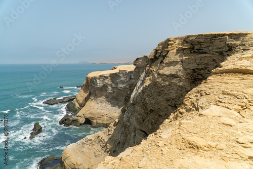 Rocky cliffside in Paracas, Peru