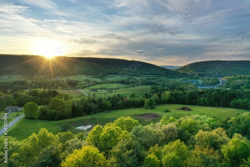 Fotografia, Obraz Sunset over Pennsylvania countryside