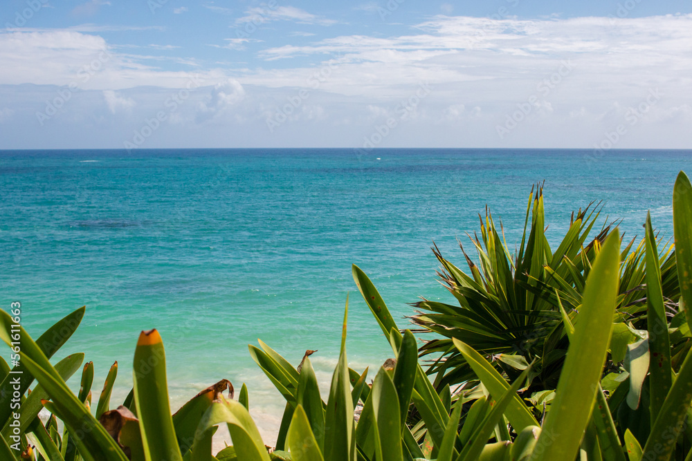 Caribbean Sea viewed from the Mayan ruins in Tulum Caribbean Sea viewed from the Mayan ruins in Tulum