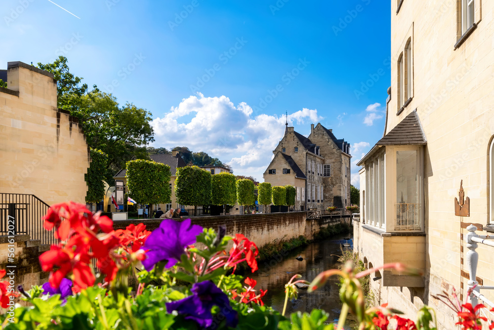 Cityscape of the idyllic old town Valkenburg in Netherlands