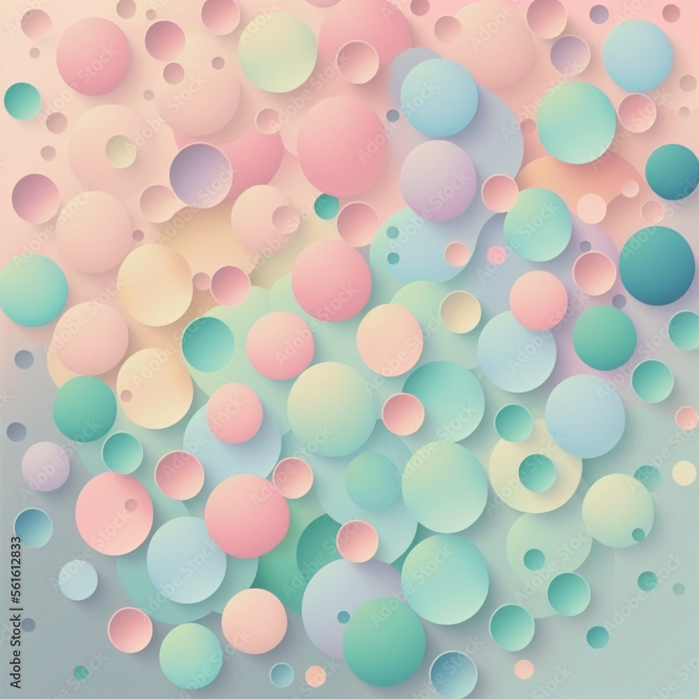 abstract background with bubbles pastel colors, Generative Ai
