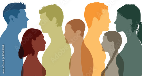 Diversity people. Multicultural and multiracial society. 