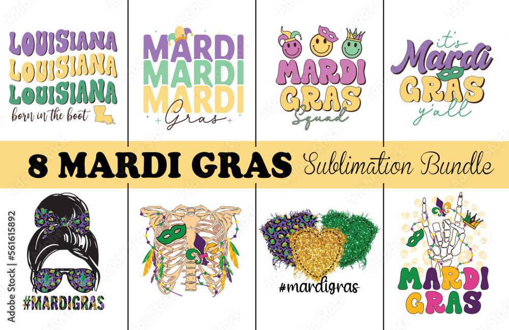 Mardi Gras Sublimation Bundle vector t-shirt design