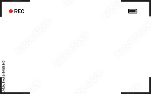 Camera viewfinder. Video camera screen. video camera display. Camera recording screen, viewfinder on black background. Modern focusing screen. 4k Animation video