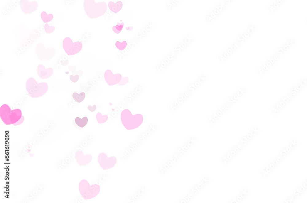 bokeh in the shape of a heart on a transparent background