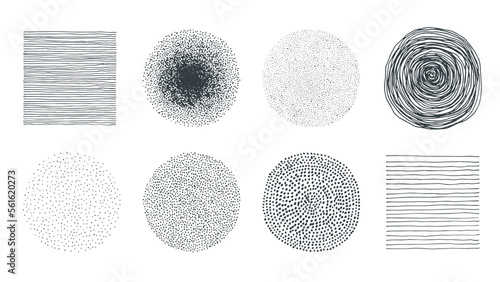 手書きの点描と線のテクスチャセット