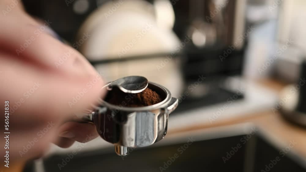 Coffee cappuccino preparation process with cafe maker Coffee cappuccino preparation process with cafe maker