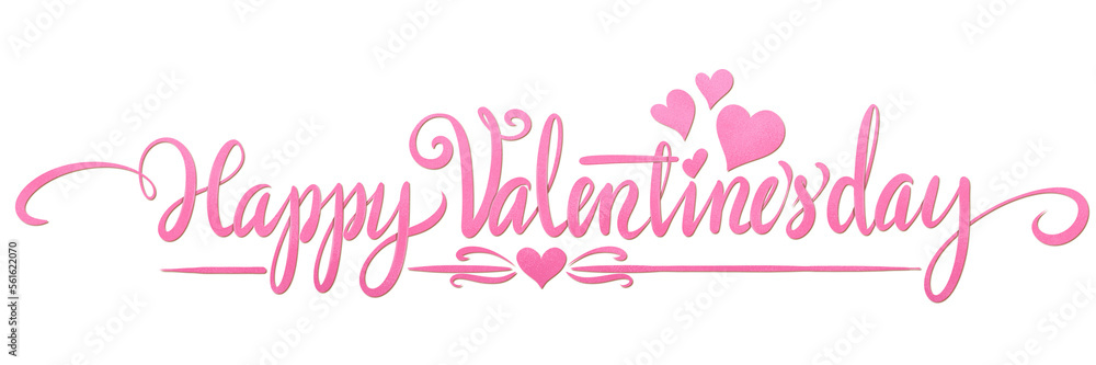 Happy valentines day pink text typography