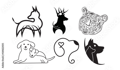 set of animals illustration icon Vector