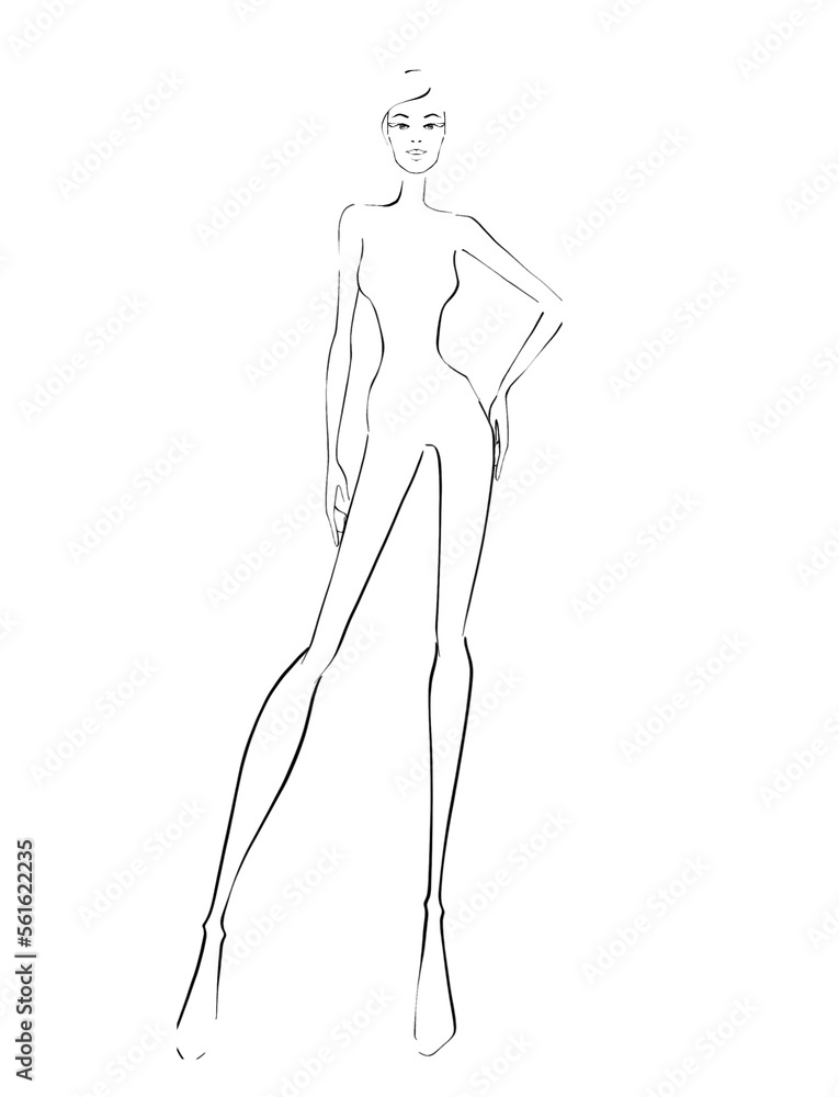 Fashion templates. Croquis. A figure of a woman on a white background
Fashion templates. Croquis. A figure of a woman on a white background