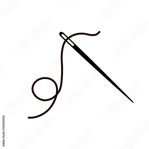 needle and thread - vector icon