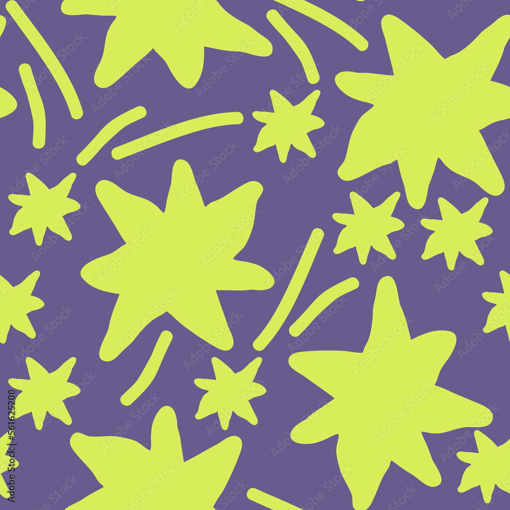 Stars seamless pattern for wrapping, digital paper, wallpaper, fabric print, textile design. Simple silhouette shape of shining star decorative element for kids, baby, children, sport. Stars seamless pattern for wrapping, digital paper, wallpaper, fabric print, textile design. Simple silhouette shape of shining star decorative element for kids, baby, children, sport.
