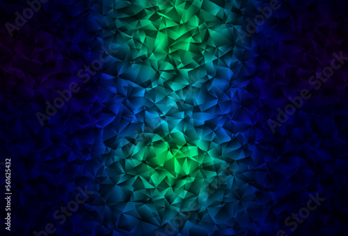 Dark Blue, Green vector gradient triangles pattern.