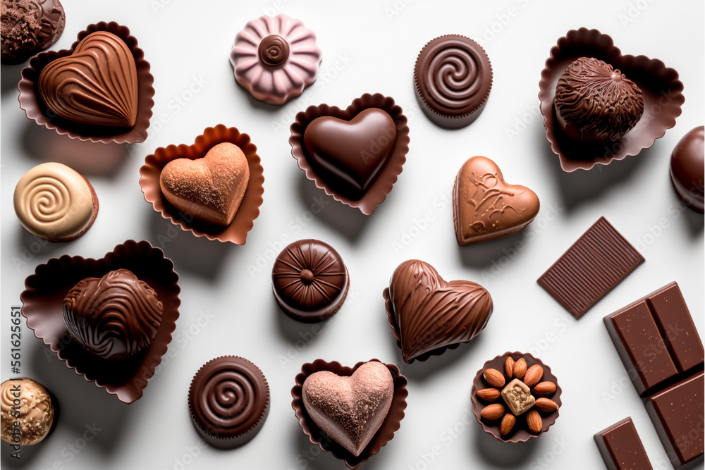 valentine day, heart shaped chocolates