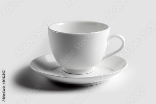 Close up white coffee mug. White cup for tea or soup isolated on white background with clipping path. White coffee cup mockup.