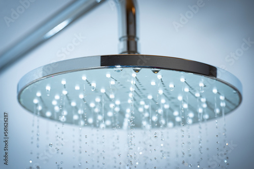 detail of shower with rain drops