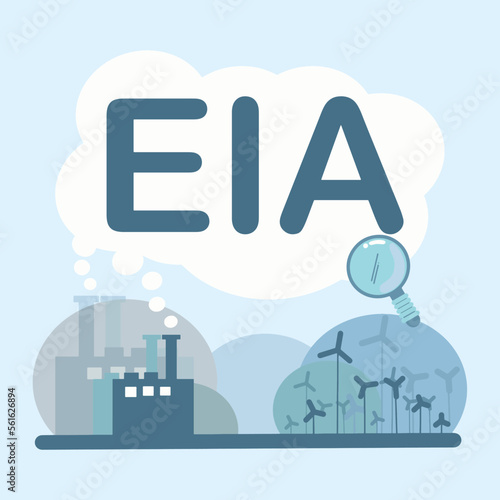 EIA  Environmental Impact Assessment for Ecofrieandly city in flat style. vector