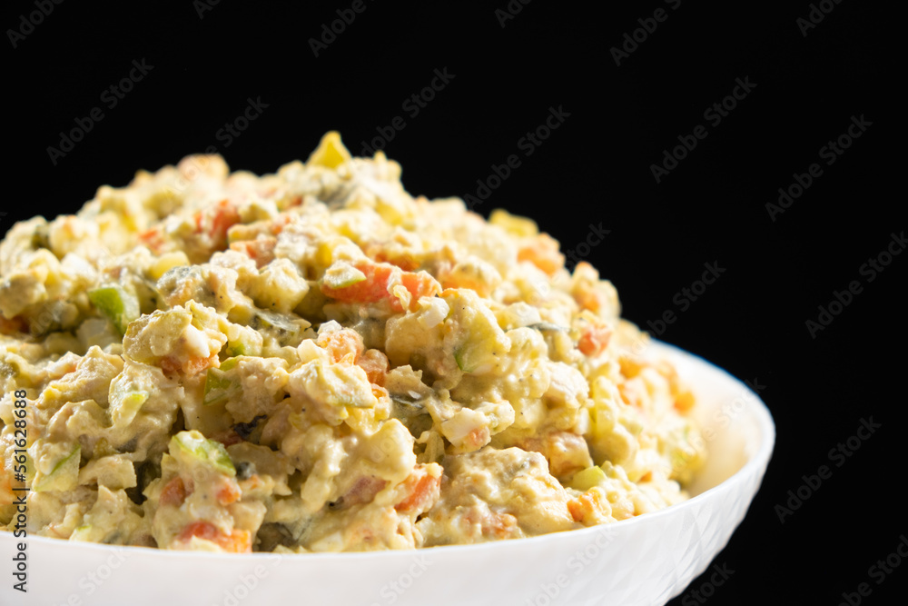 Olivier russian salad - a classic recipe with mayonnaise, an incredible taste, homemade recipe. Olivier russian salad - a classic recipe with mayonnaise, an incredible taste, homemade recipe.