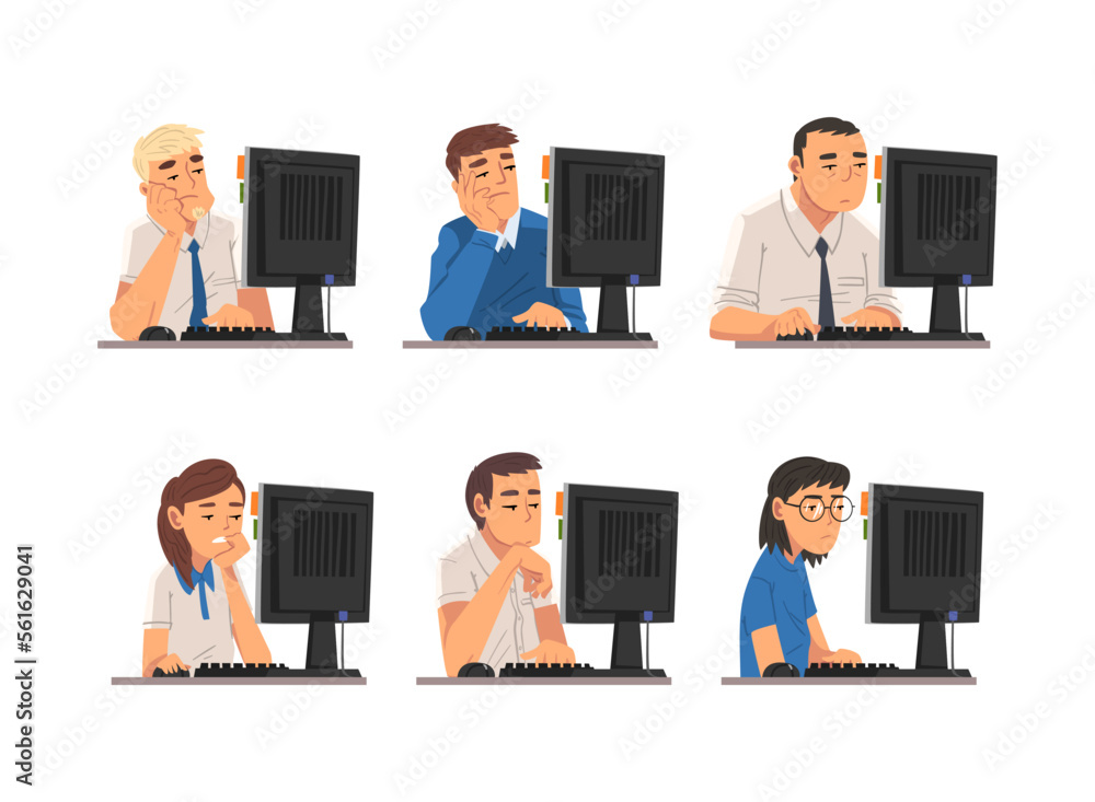office people working cartoon