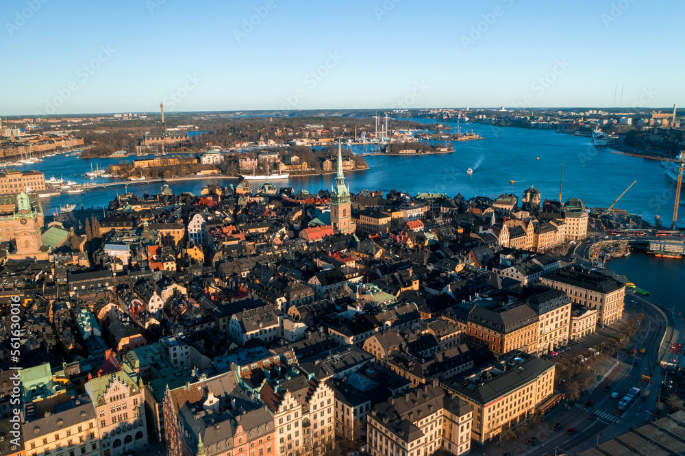 aerial view of the gamla stan