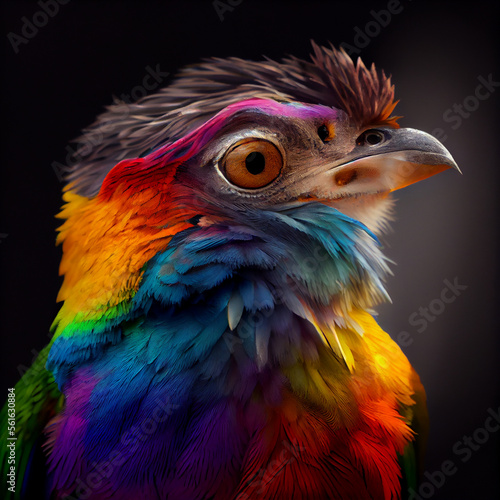 Rainbow potoo bird generative ai