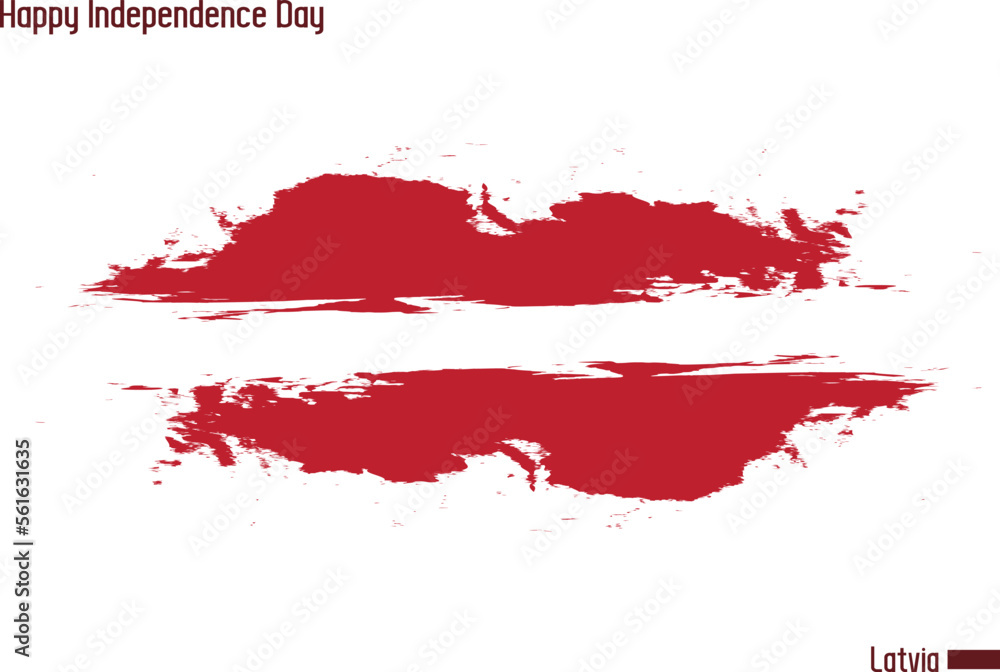 National Flag Flag of Latvia Stock Vector Drawn with Brush Strokes 
