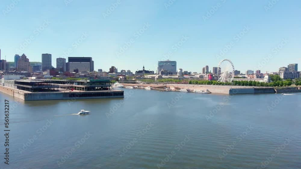 Montreal old port view from st lawrence river Montreal old port view from st lawrence river