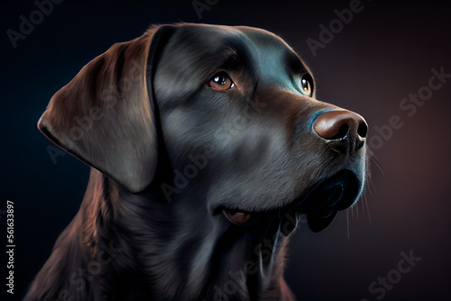 Labrador Retriever Dog. Generative AI.