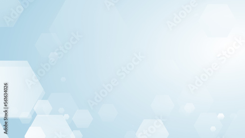 Abstract hexagon geometric white blue pattern medical background.