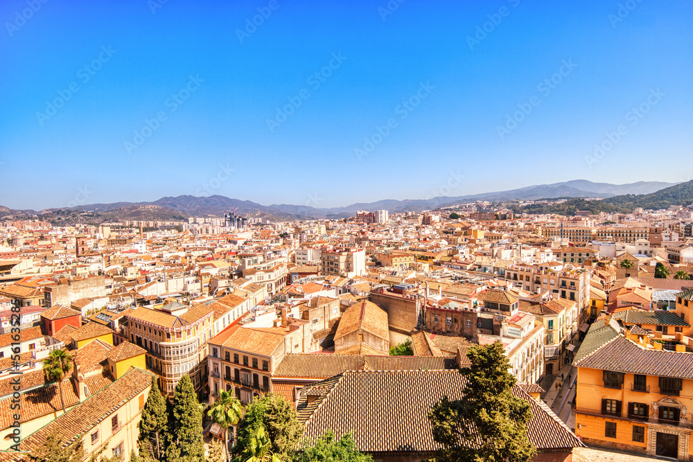 Malaga Aerial View during a Sunny Day, Andalucia