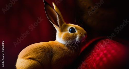 Happy New Year 2023 Wallpaper. Wallpaper Happy New Year 2023. Rabbit waits.Generative AI © lumerb