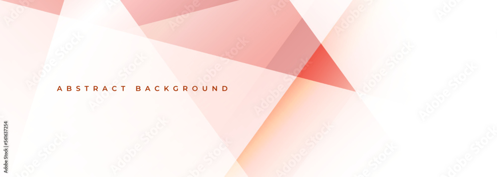 Pastel pink and cream colored modern abstract wide banner with geometric shapes. Vector illustration
