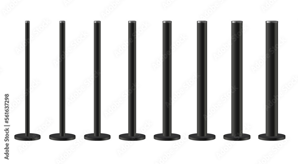 Metal poles with different diameters. metal columns. Steel pipes. Template design for urban advertising banners. Metal poles with different diameters. metal columns. Steel pipes. Template design for urban advertising banners.
