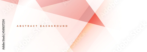 Pastel pink and cream colored modern abstract wide banner with geometric shapes. Vector illustration