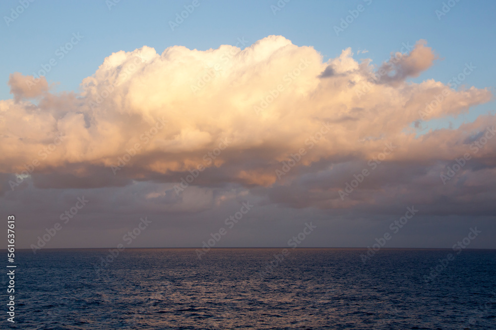 Caribbean Sea Sunset Colored Cloud