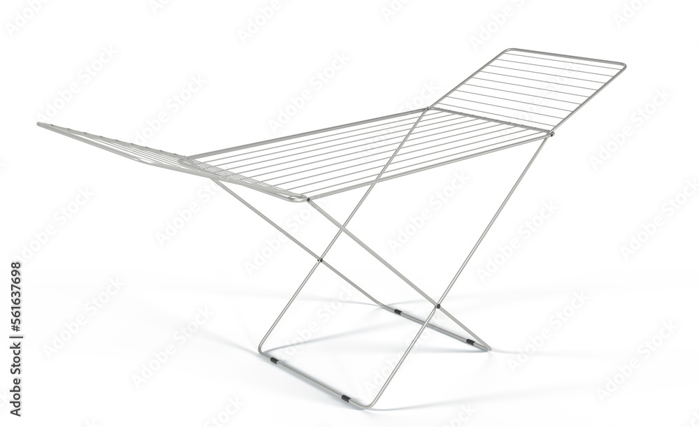 Laundry drying rack isolated on white background 3d render icon ...