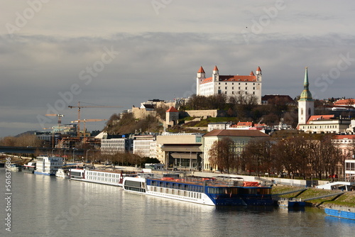 Danube river and the castle. Bratislava. Slovakia