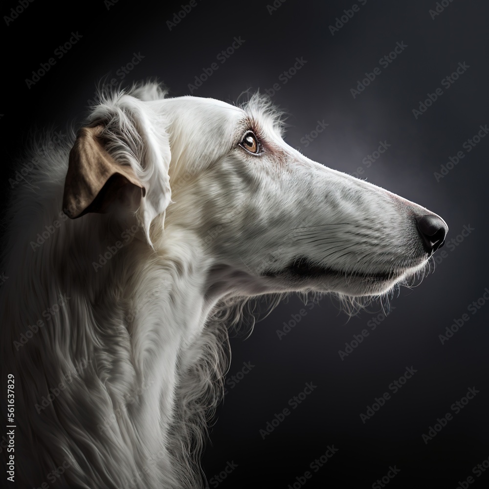 Borzoi dog portrait, long nose dog, let me do it for you meme, long dog nose,  borzoi breed Illustration Stock | Adobe Stock