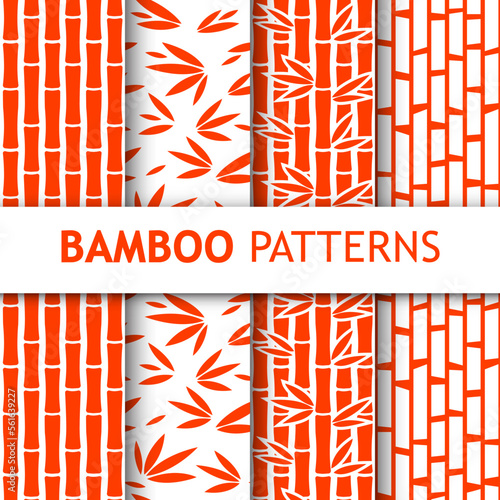 Set draw simple bamboo patterns for your fabric and textile © Pattern Collector