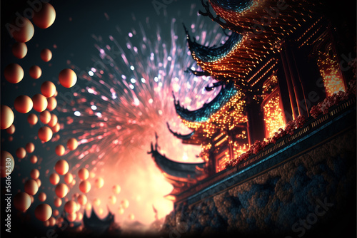 Chinese lunar new year 2023 celebration fireworks © Grafigator