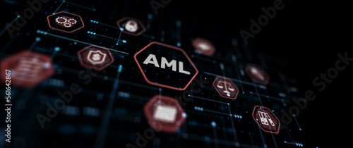 AML Anti Money Laundering Financial Bank Abstract Business Technology Concept