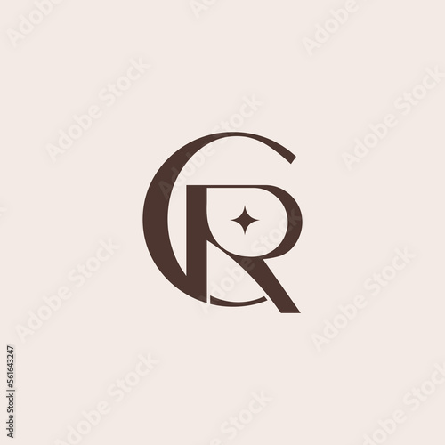 beauty fashion elegant monogram CR or RC