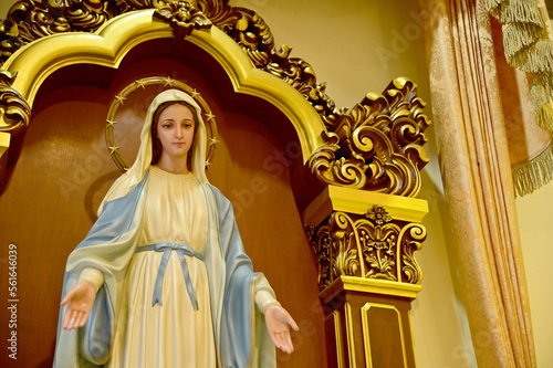 Wallpaper Mural Closeup of Beautiful Statue of Our lady of grace virgin Mary in the church, Thailand. selective focus. Torontodigital.ca