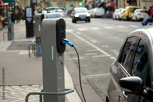 view of an electric car charging station