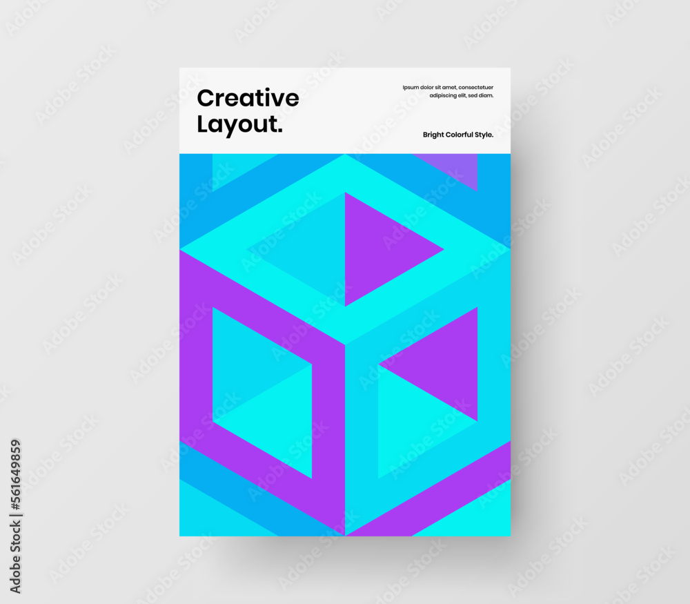 Premium company identity A4 design vector concept. Minimalistic mosaic shapes poster illustration.