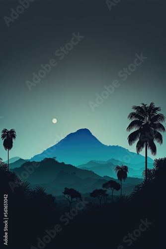 Honduras minimalist landscape, Latin America, illustration made with Generative AI 