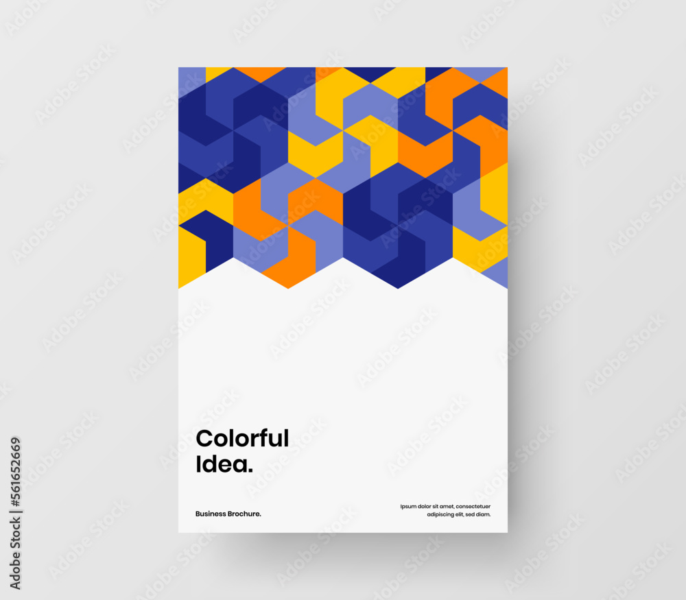 Modern mosaic hexagons company identity illustration. Clean poster vector design concept. Modern mosaic hexagons company identity illustration. Clean poster vector design concept.