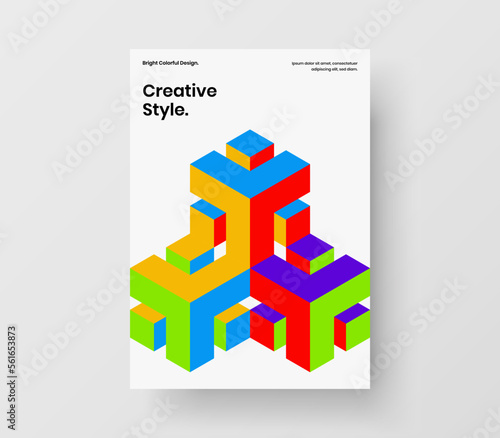 Vivid mosaic hexagons annual report illustration. Fresh corporate cover design vector concept.