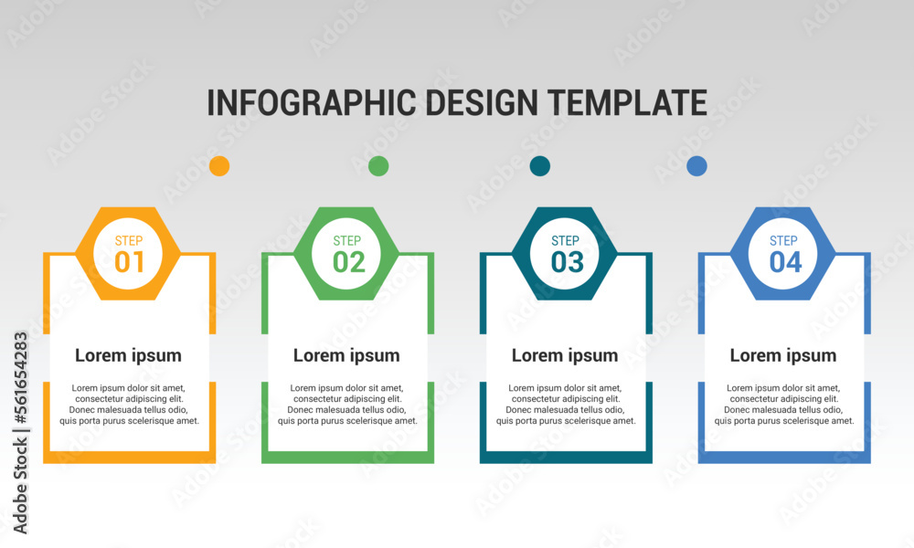 Fototapeta premium 4 Steps business infographic diagram information chart layout design template