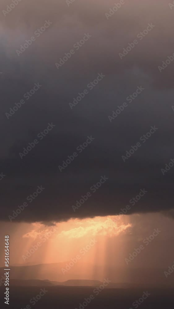 Vertical Video Sweeping Sunrays Break Through Storm Vertical Video Sweeping Sunrays Break Through Storm